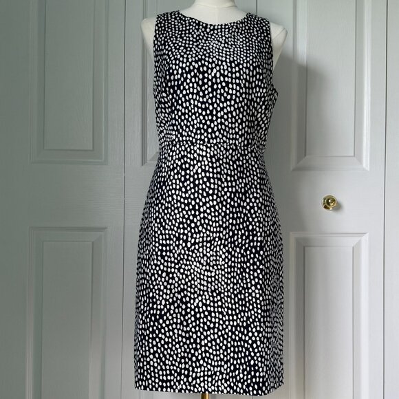 NWOT J. CREW| Dark Navy and White Sheath Dress Sz 8 - Picture 2 of 8